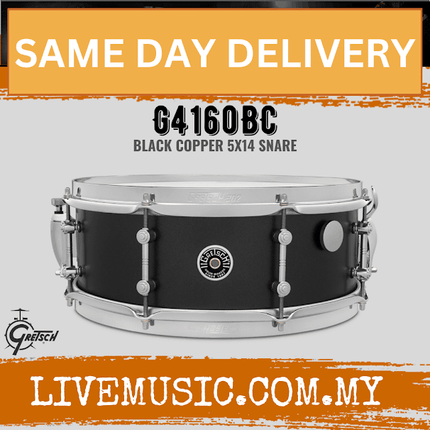 Gretsch G4160BC 5x14inch USA Custom Black Copper Snare Drum
