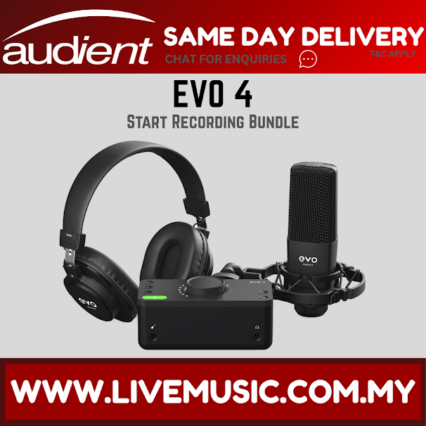 Audient EVO 4 Start Recording Bundle - 2x2 USB/iOS Recording System ( EVO4 / EVO-4 )