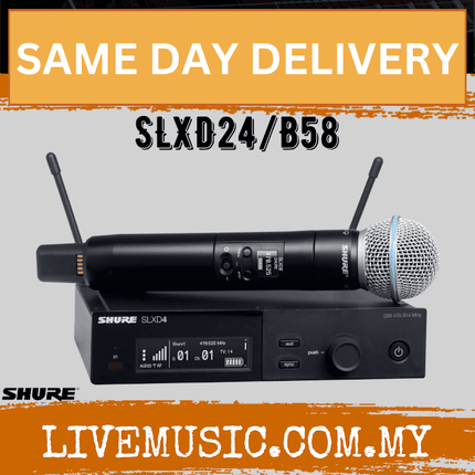 Shure SLXD24/B58 Wireless System with Beta 58A Handheld Transmitter ( SLXD SLXD24-B58 / SLXD24B58 )