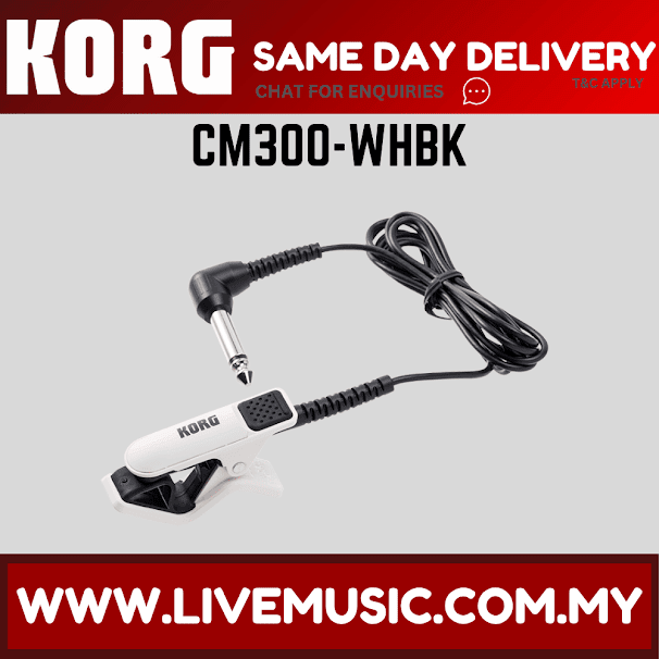Korg CM-300 Clip On Contact Microphone - White (CM300 / CM 300 )