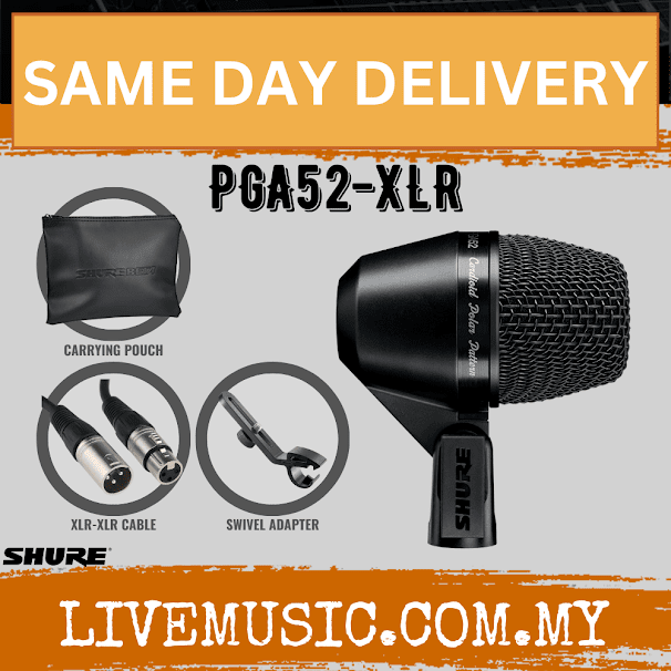 Shure PGA52-LC Cardioid Dynamic Kick Drum Microphone ( PGA52LC / PGA52XLR / PGA-52 )