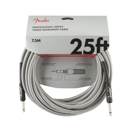 Fender Professional Series Instrument Cable, 25ft - White Tweed