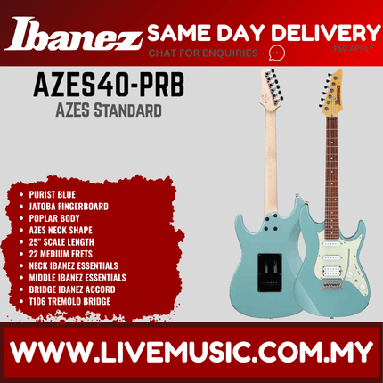 Ibanez AZES40 Essential Electric Guitar HSS Jatoba Fretboard - ( AZES40PRB  )