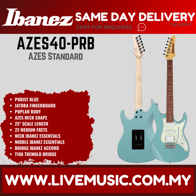 Ibanez AZES40 Essential Electric Guitar HSS Jatoba Fretboard - ( AZES40BK / AZES40MGR / AZES40PRB / AZES40PPK )