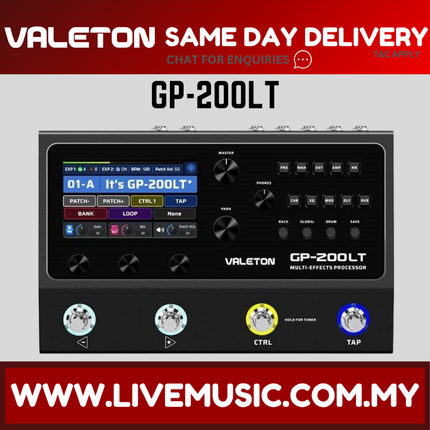 Valeton GP-200LT Multi Effects Processor For Electric Guitar And Bass Pedal - Lite ( GP200LT GP200 LT )