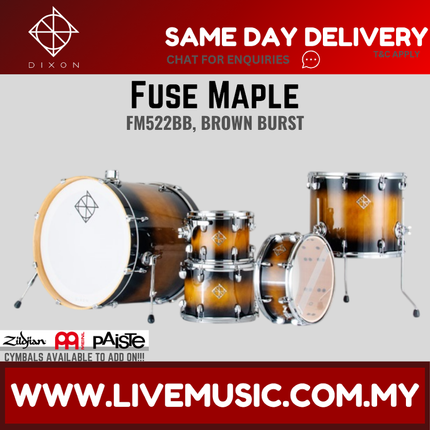 Dixon Fuse Maple PODFM522 5 Pieces Acoustic Drum Kit Without Hardware ( NO CYMBAL )