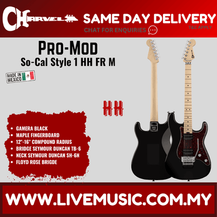 Charvel Pro-Mod So-Cal Style 1 HH FR M Electric Guitar, Maple FB, Gamera Black