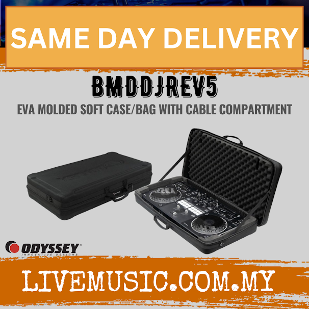 Odyssey BMDDJREV5 EVA Case/Bag with Cable Compartment For DDJ-REV5 & REV7 ( REV 5 / REV 7 )