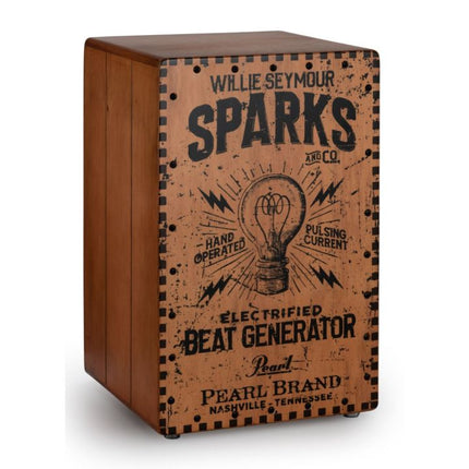 Pearl PBEC210 Electronic Crate Style Cajon - Willie Seymour Sparks Graphic Finish (PBE-C210)