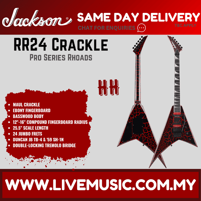 Jackson Pro Series Rhoads RR24 Electric Guitar, Ebony FB, Maul Crackle