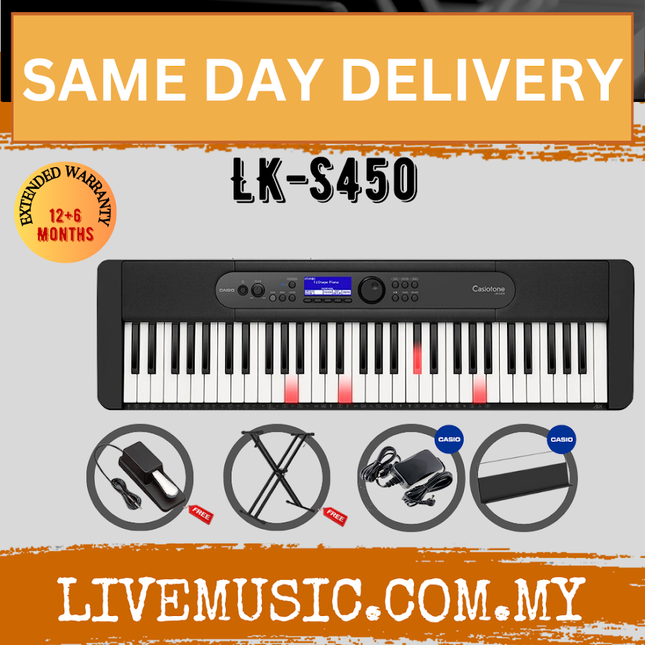 Casio LK-S450 61-key Arranger Keyboard w/Keyboard Stand - Black ( LKS450 )