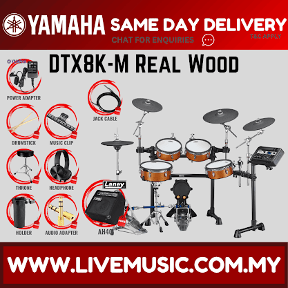 Yamaha DTX8K-M Electronic Drum Set With NUX PA-50 Amplifier And Drum Throne - Real Wood ( DTX8 / DTX8K / DTX8KM )