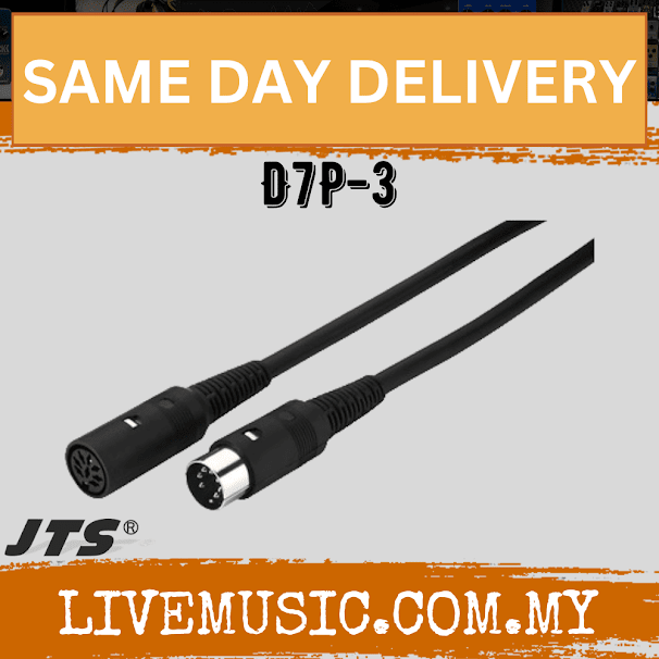 JTS D7P-3 7 Pin XLR(F) to XLR(M) Extension Cable -3M ( D7P 3 D7P3 )