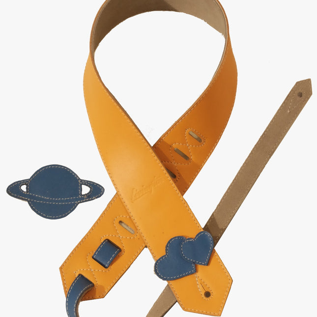 Livingston DSLOR-25 2.5inch Deluxe Swappable Leather Guitar Strap, Orange ( DSLOR 25 DSLOR25 )