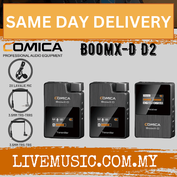 Comica BoomX-D D2 Ultracompact 2 Person 2.4G Digital Wireless Microphones (BoomX D D2 BoomXDD2)