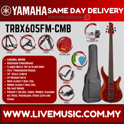 Yamaha TRBX605FM 5-string Electric Bass Guitar -  ( TRBX 605FM / TRBX-605FM )