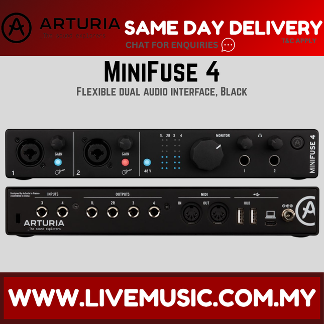 Arturia MiniFuse 4 USB-C Audio Interface - Black