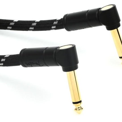 Fender Deluxe Series Patch Cable 6Inch, 2 Pack - Black Tweed