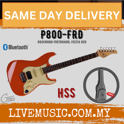 GTRS P800-FRD HSS Series Intelligent Electric Guitar,Rosewood FB - Fiesta Red