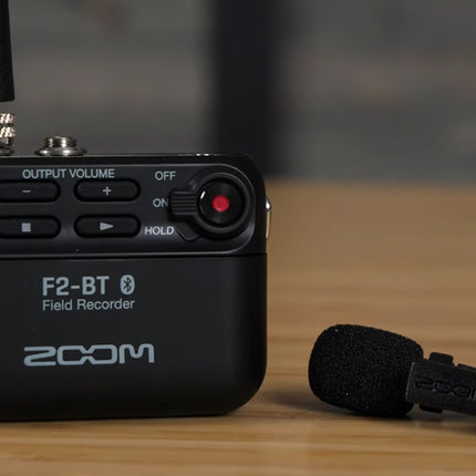 Zoom F2-BT Field Recorder With Lavalier Microphone And Bluetooth Control With LMF-2 Lavalier Mic - Black (F2 BT/F2BT)