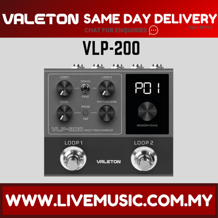 Valeton VLP-200 Multi-Track Sampler Effect Pedal ( VLP200 VLP 200 )