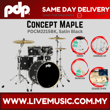 PDP by DW CM5 Concept Maple Shell Pack - 5-piece With ZP4PK Cymbals ( PDCM2215 )