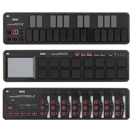 Korg nanoKEY2 - Midi Controller Slim Line USB Keyboard, Black (nano Key2/nanokey2)