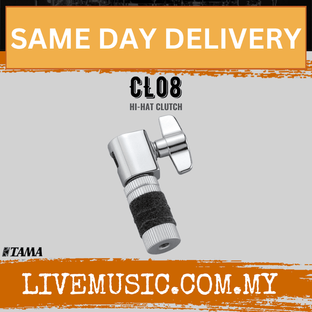 Tama CL08 hi-hat clutch with silver housing and black felt grip