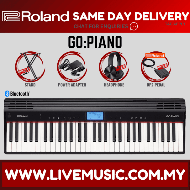 Roland GO PIANO - 61 Keys Digital Piano With Keyboard Stand, Note Stand and Adapter ( GO-61P / GO-PIANO / GOPIANO )
