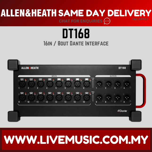 Allen & Heath DT168 16-input Dante I/O Expander ( DT 168 / DT-168 )