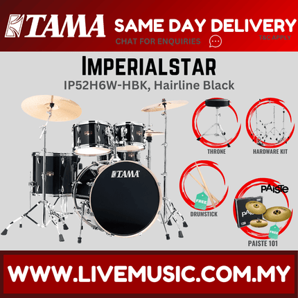 Tama Imperial Star Drum Set with Drum Throne, Imperialstar With Paiste101 Cymbal Set ( IP52H6W )