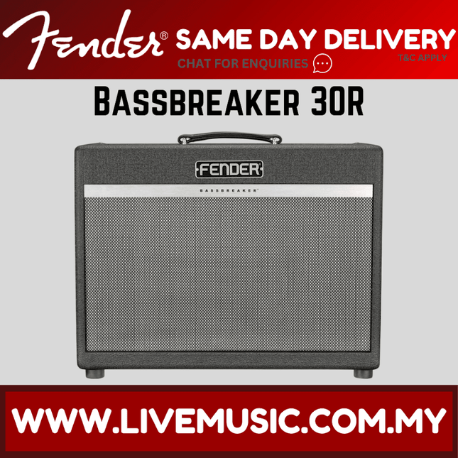 Fender Bassbreaker 30R tube combo amplifier, front grille and black control panel