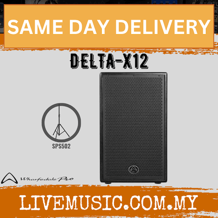 Wharfedale DELTA X12 12" 1600W 2 Way Passive Loudspeaker With Speaker Stand - Each / Pair (DELTAX12 DELTA-X12)