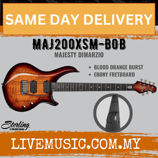 Sterling MAJ200XSM-BOB John Petrucci Majesty Series Electric Guitar, Blood Orange Burst ( MAJ200XSMBOB MAJ200XSM BOB )