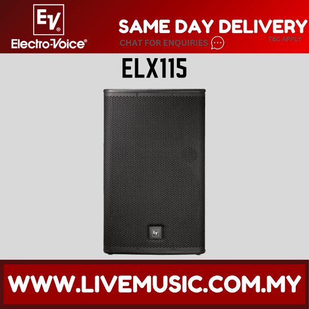 EV Electro-Voice ELX115 1600W 15" Passive Speaker With Speaker Stand And Cable - Each ( ELX-115 / ELX 115 )