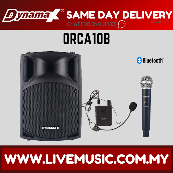 Active portable speaker with built-in handles, headset mic, and wired control unit