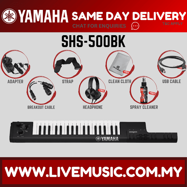 Yamaha SHS-500 Sonogenic Keytar with Free Gift - Red / Black ( SHS500 / SHS 500 )
