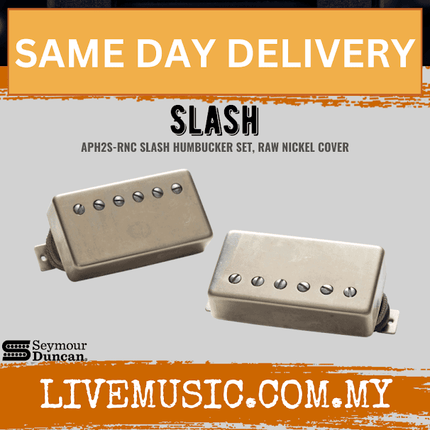 Seymour Duncan APH2S-RNC Slash Alnico II Pro Humbucker Set Pickup, Raw Nickel Cover (APH 2S RNC APH2SRNC)