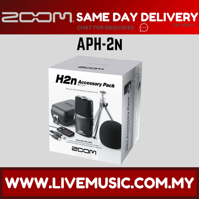 Zoom APH-2N accessory pack box for H2n recorder, shows included accessories