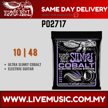 Ernie Ball P02717 Ultra Slinky Cobalt Electric Guitar Strings, 10-48 Gauge