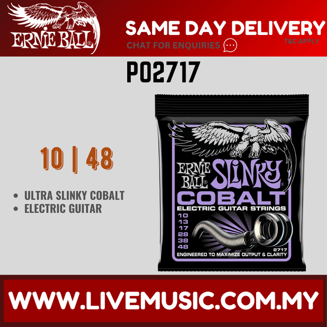 Ernie Ball P02717 Ultra Slinky Cobalt Electric Guitar Strings, 10-48 Gauge