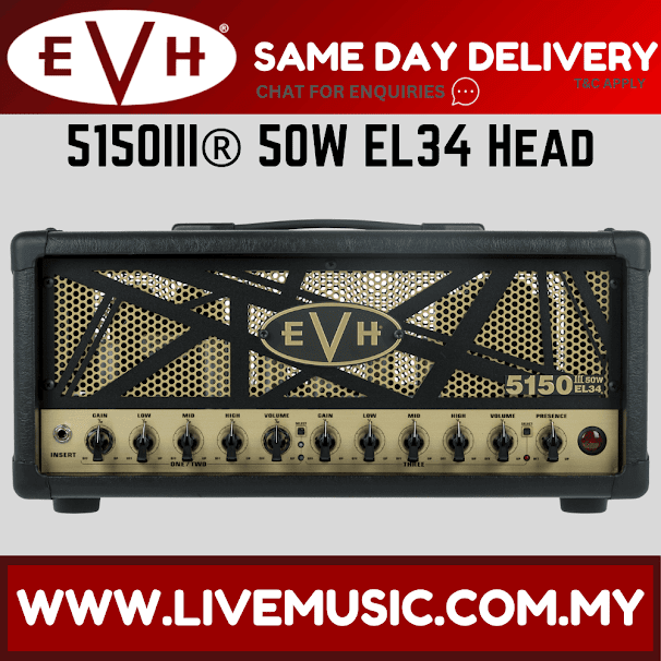EVH 5150III 50W EL34 Tube Guitar Amplifier Head