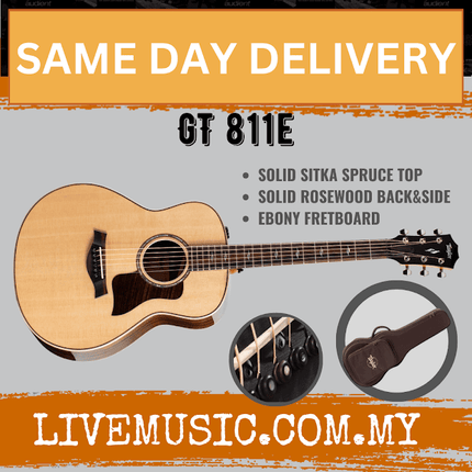 Taylor GT 811e Grand Theater Acoustic Guitar w/AeroCase, Natural  ( GT811E / GT-811E )