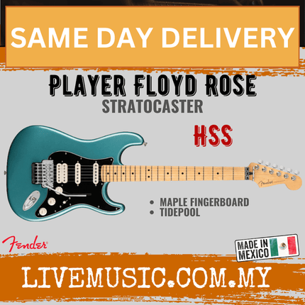 Fender Player HSS Floyd Rose Stratocaster Electric Guitar, Maple Fretboard - Tide Pool
