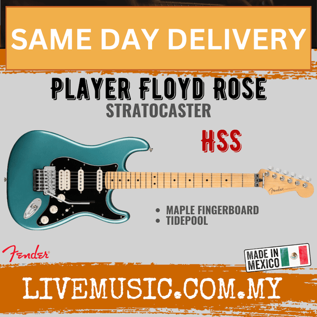 Fender Player HSS Floyd Rose Stratocaster Electric Guitar, Maple Fretboard - Tide Pool