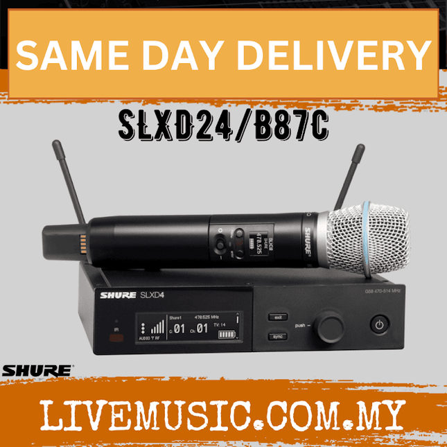 Shure SLXD24/B87C Wireless System with Beta 87C Handheld Transmitter ( SLXD SLXD24-B87C / SLXD24B87C )