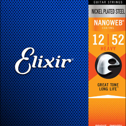 Elixir 12152 Nanoweb Heavy Electric Guitar Strings (12-52)