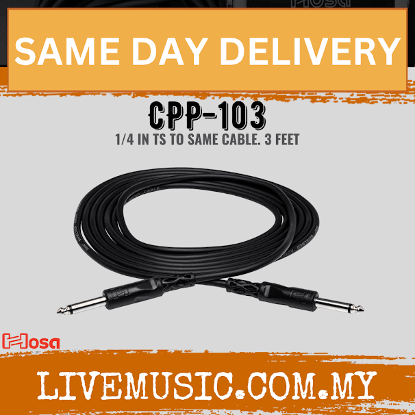 Hosa CPP-103 Cable 1/4Inch TS to Same, 3ft (CPP03/CPP 03)