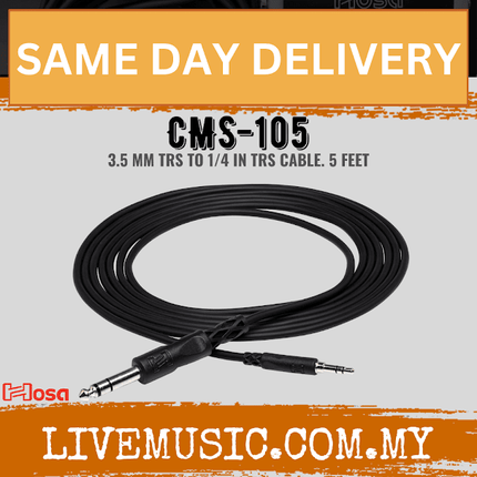 HOSA CMS-105 Stereo Interconnect, 3.5mm TRS to 1/4inch TRS - 5ft (CMS105/CMS 105)