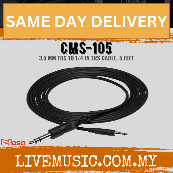 HOSA CMS-105 Stereo Interconnect, 3.5mm TRS to 1/4inch TRS - 5ft (CMS105/CMS 105)